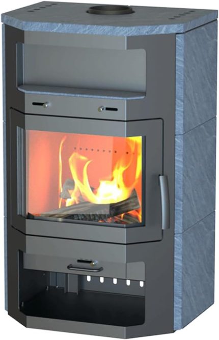 Kaminofen Bali Max – Kompaktes Design Prismatische Sichtscheibe 8 Kw Leistung Bimschv Stufe 2 Specksteinverkleidung 81% Wirkungsgrad
