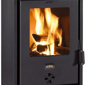 Kaminofen, 9 Kw, Schwarz, Holz, Kohlenstoffstahl