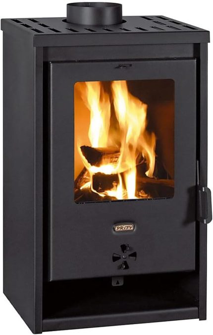 Kaminofen, 9 Kw, Schwarz, Holz, Kohlenstoffstahl