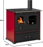 EEK A+ Kaminofen Mit Backfach Und Herdplatte Perfect Eco Lux Schwarz Rechts Holzofen 7 Kw Kamin Ofen Holz Werkstattofen Hüttenofen Heizofen Gartenofen, L