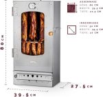 KAISER COMPANY '50' Hochwertiger Räucherofen/Räucherschrank Aus Edelstahl - Holzbefeuerung I Tragbarer Smoker 80 Cm I Perfekt Zum Räuchern I Passen Bis Zu 10Kg Fleisch I Mit Zubehör I NICHTROSTEND