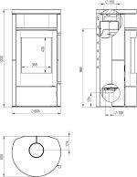 H&M Germany Kaminofen München Max Style Gussgrau/Naturstein 150Mm Rauchrohranschluss 8Kw Holzofen Kohle Schwedenofen Steinverkleidung