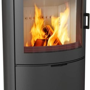 KRATKI Stahlofen AB-2 | 10 Kw | RRØ 150 Mm | Holzofen 105,2 X 76,1 X 46 Cm | Stahlofen Mit Verglasung | Erfüllt Die Norme Bimschv Stufe 2, 15A B-VG | Kaminofen Ideal Für Jede Wohnung & Zuhause