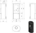 KRATKI Stahlofen AB | 8 Kw | RRØ 150 Mm | Holzofen 105,8 X 52,8 X 41 Cm | Stahlofen Mit Verglasung | Erfüllt Die Norme Bimschv Stufe 2, 15A B-VG | Kaminofen Ideal Für Jede Wohnung & Zuhause