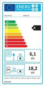 EEK A: Wasserführender Kaminofen  WD W24 D, Creme - 24,3 Kw Schwarz