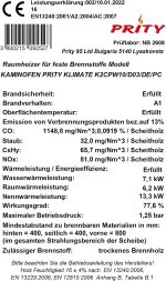 Holzofen Kamin K2, 10 Kw, Schwarz, Holz, Stahl, Freistehend, Direkte Entlüftung, A, Ca. 57 M²