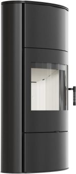 KRATKI Kaminofen Rollo 8 Kw Mit Raumluftunabhängig Ø 150 Mm, Bimschv Stufe 2, EEK A+ - Kaminofen HKI - Schwarz Verkleidung