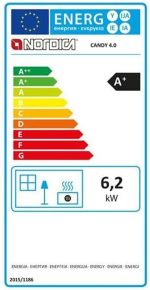Kaminofen Candy 4.0 - Gusseisen, Schwarz, Holz, 6,2 Kw, 177 M³, 85,1% Effizienz, 89 X 40 X 40 Cm
