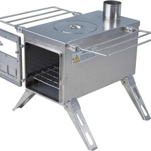 Nomad Medium Zeltofen | Kleiner Tragbarer Holzofen Für Zelte, Unterkünfte Und Camping | 800 Cubic Inch Firebox | Präzisions-Edelstahlkonstruktion | Enthält Schornsteinpfeife