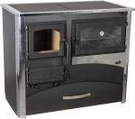 EEK a Kaminofen Mit Backfach Und Herdplatte ABC Concept 2 Air Rechts Mehrfachbelegung Holzofen 11,6 Kw Kamin Ofen Holz Werkstattofen Schwedenofen Hüttenofen Heizofen Holzofen