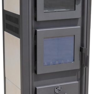 Kaminofen Mit Backfach Weiß Holzofen 12,1 Kw Kamin Ambasador Ofen Dauerbrandofen Werkstattofen Schwedenofen Hüttenofen Heizofen