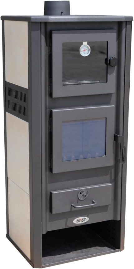 Kaminofen Mit Backfach Weiß Holzofen 12,1 Kw Kamin Ambasador Ofen Dauerbrandofen Werkstattofen Schwedenofen Hüttenofen Heizofen