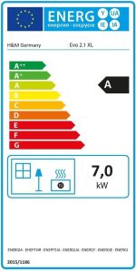 H&M Germany Kaminofen EVO 2.1 XL Naturstein Titan Ofen Heizofen Holzofen Kamin 7Kw