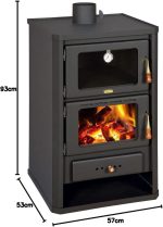 Kaminofen Mit Backofen Holzofen Mit Holzfach Prity FG 14Kw EEK A