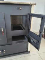 Kaminofen Mit Backfach Und Herdplatte Pracktik Lux Beige LINKS Holzofen 9,5 Kw Kamin Ofen Dauerbrandofen Werkstattofen Schwedenofen Hüttenofen Heizofen