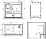 Kaminofen Mit Backfach Und Herdplatte Pracktik Lux Beige LINKS Holzofen 9,5 Kw Kamin Ofen Dauerbrandofen Werkstattofen Schwedenofen Hüttenofen Heizofen