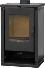 ALAZ Mouse K9-MAX Kaminofen 9 Kw – Schwarz | Holzofen Mit Schamott-Brennkammer & Großem Sichtfenster | Für Holzscheite Bis 50 Cm | Verbessertes Griffdesign | Energieeffizienz A+