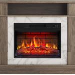Elektrokamin for Living AF23BS G, Ziegeleffekt, Elektrischer Standkamin Mit Heizung 1800 W, Realistischer 3D-Flammeneffekt, Led-Beleuchtung, Fernbedienung, Timer, Thermostat, Knistereffekt