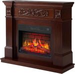 Elektrokamin Toscana AF23BS, Elektrischer Standkamin Mit Heizung 1800 W, Realistischer Flammeneffekt, Led-Beleuchtung, Fernbedienung, Timer, Thermostat, Knistereffekt, MDF, Russet