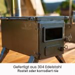 Nomad Medium Zeltofen | Kleiner Tragbarer Holzofen Für Zelte, Unterkünfte Und Camping | 800 Cubic Inch Firebox | Präzisions-Edelstahlkonstruktion | Enthält Schornsteinpfeife