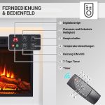 BALDERIA Finn - Elektrokamin Mit Heizung in Weiß Mit Kaminsims, 3D Flammeneffekt