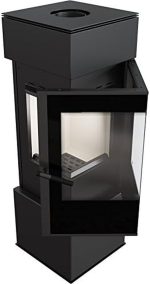 KRATKI Stahlofen Thor | 8 Kw | RRØ 150 Mm | Holzofen 130,8 X 45,2 X 45,2 Cm | Mit Verglasung | Erfüllt Die Norme Bimschv Stufe 2, 15A B-VG | Ideal Für Normales Zuhause & Mit Rekuperation-System
