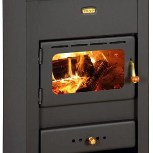 Holzofen Kamin K2, 10 Kw, Schwarz, Holz, Stahl, Freistehend, Direkte Entlüftung, A, Ca. 57 M²