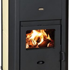 EEK A: Wasserführender Kaminofen  WD W24 D, Creme - 24,3 Kw Schwarz