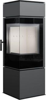 KRATKI Stahlofen Thor | 8 Kw | RRØ 150 Mm | Holzofen 130,8 X 45,2 X 45,2 Cm | Mit Verglasung | Erfüllt Die Norme Bimschv Stufe 2, 15A B-VG | Ideal Für Normales Zuhause & Mit Rekuperation-System
