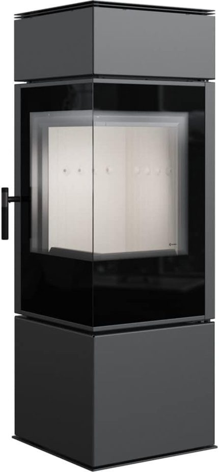 KRATKI Stahlofen Thor | 8 Kw | RRØ 150 Mm | Holzofen 130,8 X 45,2 X 45,2 Cm | Mit Verglasung | Erfüllt Die Norme Bimschv Stufe 2, 15A B-VG | Ideal Für Normales Zuhause & Mit Rekuperation-System
