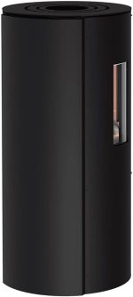 Kaminofen Thermia Hiron Trio 3 Sichtscheiben Modernes Design 6 Kw Holzofen Stahl Schwarz Rund
