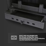 KRATKI Kamineinsatz Simple – 8 Kw Eck-Kamin Mit Seitlicher Verglasung, Türanschlag Links/Rechts, Holzofen, Energieeffizienzklasse a - 70,1 X 60 X 36 Cm