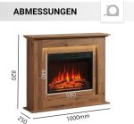 BALDERIA Finn Elektrokamin mit Kaminsims – 2000W – 3D-Flammeneffekt & 13-farbige Ambientebeleuchtung – Inkl. Fernbedienung – Bild 10