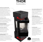 KRATKI Stahlofen Thor | 8 Kw | RRØ 150 Mm | Holzofen 130,8 X 45,2 X 45,2 Cm | Mit Verglasung | Erfüllt Die Norme Bimschv Stufe 2, 15A B-VG | Ideal Für Normales Zuhause & Mit Rekuperation-System