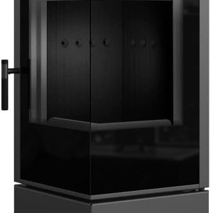KRATKI Thor Schwarz Holzofen, Freistehend, Bimschv 2-Konform, 8 Kw, Thermische Effizienz, 83%, Staubauslass, 150 Mm, Stahl Und Dekoratives Glas, Gerade Verglasung, EEK A+ Kaminofen