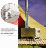 XCMAN Camping-Holzofen | Rucksackkocher | Kleiner Zeltofen Tragbarer Winziger Für Zelte, Eisangeln Und Präzisions-Edelstahlkonstruktion, Inklusive Schornsteinrohr