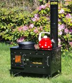Outdoor-Küchenofen ROSALIE, Gartenküche, Pizzaofen & Zeltofen | Garten-Kamin Gartenofen Schwarz