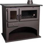 EEK a Kaminofen Mit Backfach Und Herdplatte Werkstattofen Viki 10,5 Kw Schwedenofen Kamin Hüttenofen Ofen Grau