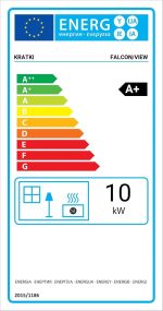 KRATKI Falcon View Kaminofen, Holzkamin Mit Lufteinlass, Bimschv 2 Konform, 10 Kw Kaminofen, Thermischer Wirkungsgrad 82%, Staubauslass 150 Mm, Energieklasse A