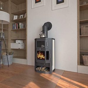 Kaminofen Mit Backfach+Herdplatte Victoria Taro F Schwarz – 9,51 Kw