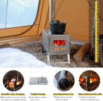 Titan-Holzofen "Fiery 7.6 Cm, Zusammenklappbar, Leicht, Kompakt, Farbwechsel, Langlebig, Tragbar, Wandern, Bushcraft, Kochen, Heizung, Holzverbrennung, Outdoor, Camping, Brennholzofen