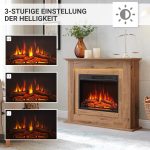 BALDERIA Finn Elektrokamin mit Kaminsims – 2000W – 3D-Flammeneffekt & 13-farbige Ambientebeleuchtung – Inkl. Fernbedienung – Bild 11