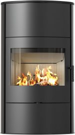 KRATKI Kaminofen Rollo 8 Kw Mit Raumluftunabhängig Ø 150 Mm, Bimschv Stufe 2, EEK A+ - Kaminofen HKI - Schwarz Verkleidung