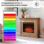 BALDERIA Finn Elektrokamin mit Kaminsims – 2000W – 3D-Flammeneffekt & 13-farbige Ambientebeleuchtung – Inkl. Fernbedienung – Bild 13