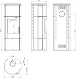 Kaminofen München XL Stahl Gussgrau Speckstein 7Kw Speicherofen Steinverkleidung Holzofen Dauerbrand Geeignet Schwedenofen