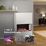 GLOW FIRE Kaminofen Portia Mit Realistischem 3D E-Motion Led-Feuer - Stand-Elektrokamin Mit Heizung Und Kaminfeuer, Knistereffekt & Timer, Max. 1500 W, 140X100X45, Weiß