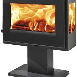 Holzofen Atlantic Trivision Ecodesign 6.7 Kw Kamin Mit Tür, Dreifachverbrennung, Sauberes Glassystem, Panoramablick