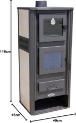 Kaminofen Mit Backfach Weiß Holzofen 12,1 Kw Kamin Ambasador Ofen Dauerbrandofen Werkstattofen Schwedenofen Hüttenofen Heizofen