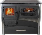 EEK a Kaminofen Mit Backfach Und Herdplatte ABC Concept 2 Air Rechts Mehrfachbelegung Holzofen 11,6 Kw Kamin Ofen Holz Werkstattofen Schwedenofen Hüttenofen Heizofen Holzofen