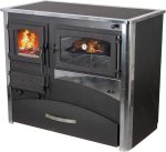 EEK a Kaminofen Mit Backfach Und Herdplatte ABC Concept 2 Air Rechts Mehrfachbelegung Holzofen 11,6 Kw Kamin Ofen Holz Werkstattofen Schwedenofen Hüttenofen Heizofen Holzofen